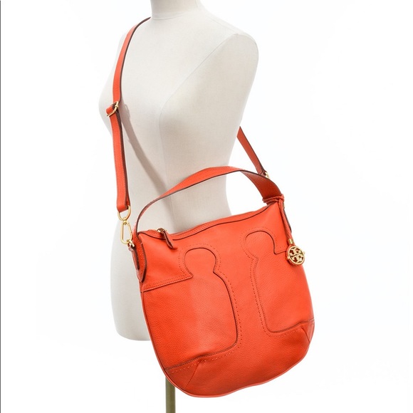 Tory Burch Handbags - Tory Burch Amalie Hobo in Fire Orange